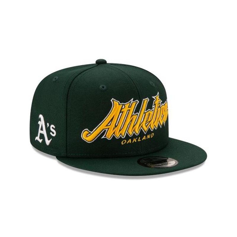 MLB Oakland Athletics Slab 9Fifty Snapback (GLC0818) - Green New Era Caps